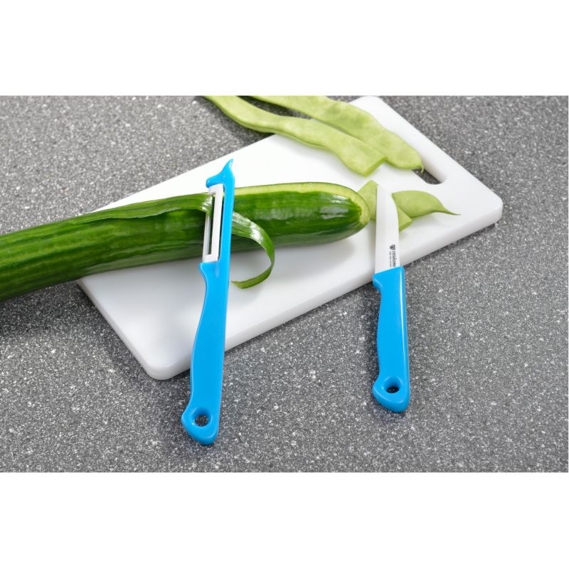 GRÄWE Keramik-Set 2-teilig Blau – Messer + Schäler, Zirkonia-Keramik, Serie CERAHOME
