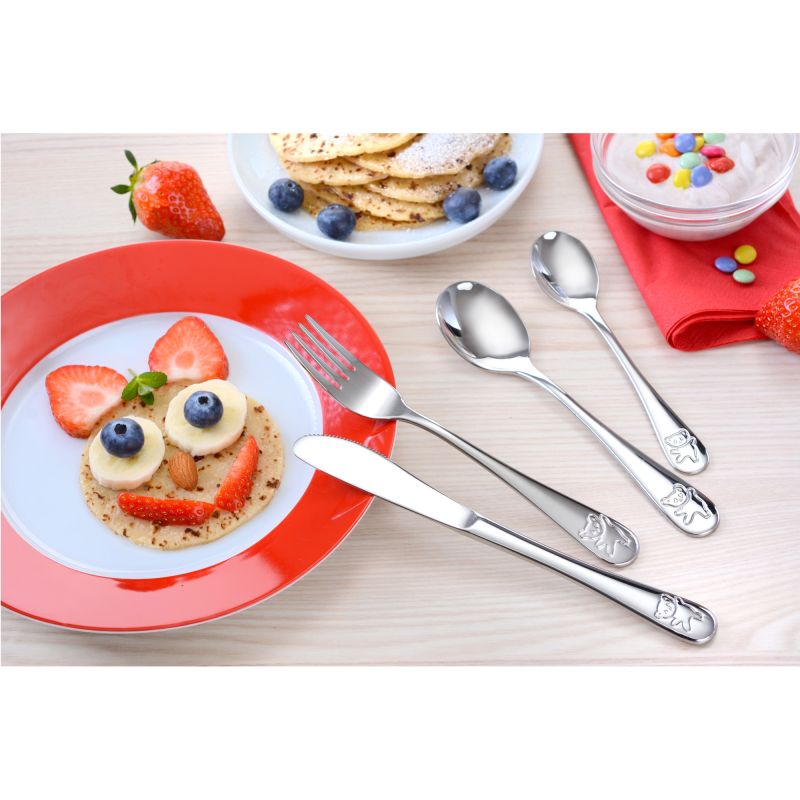 Gräwe Kinderbesteck Teddy 4 teilig Edelstahl 18/10