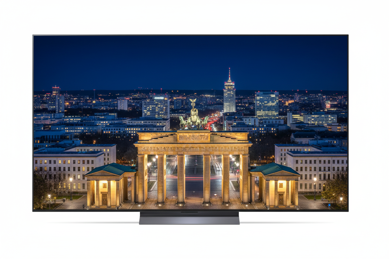 LG OLED TV mit Berlin Nachtfoto