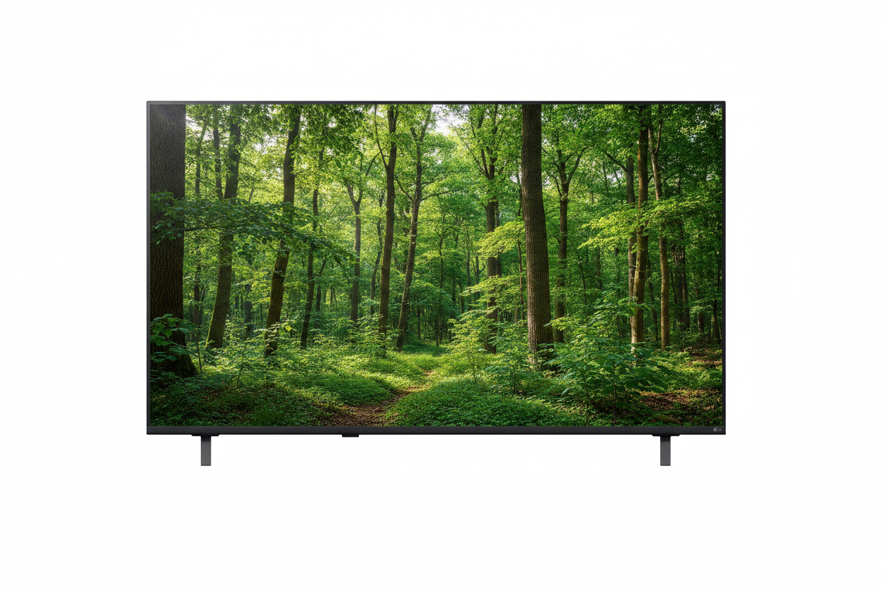 LG TV mit Waldfoto