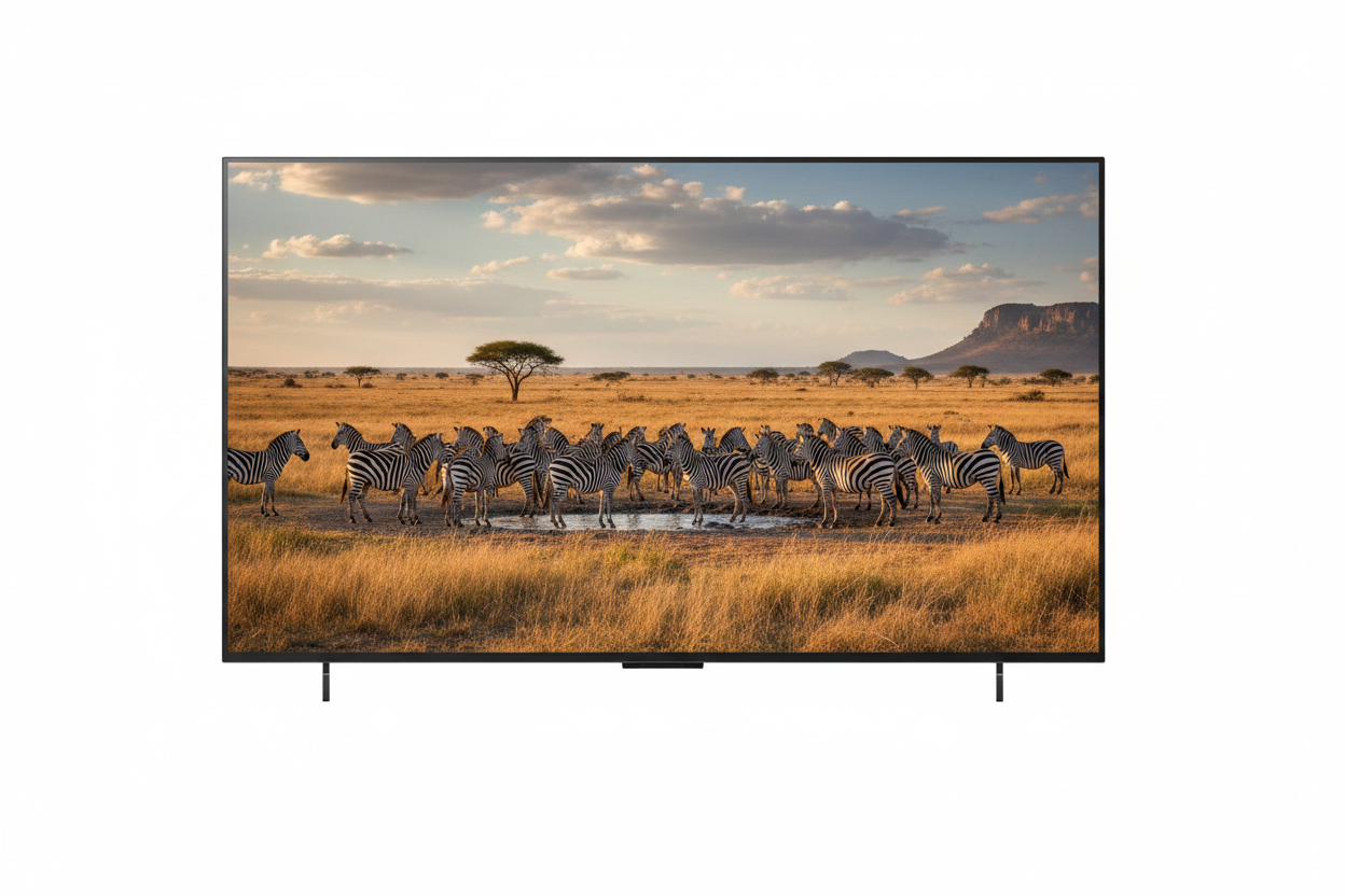 LG TV mit Zebraherde