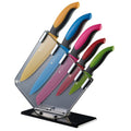 GRÄWE Messerset 6-teilig CLEANCITCHEN – 5 Messer + Acryl-Messerblock, bunt
