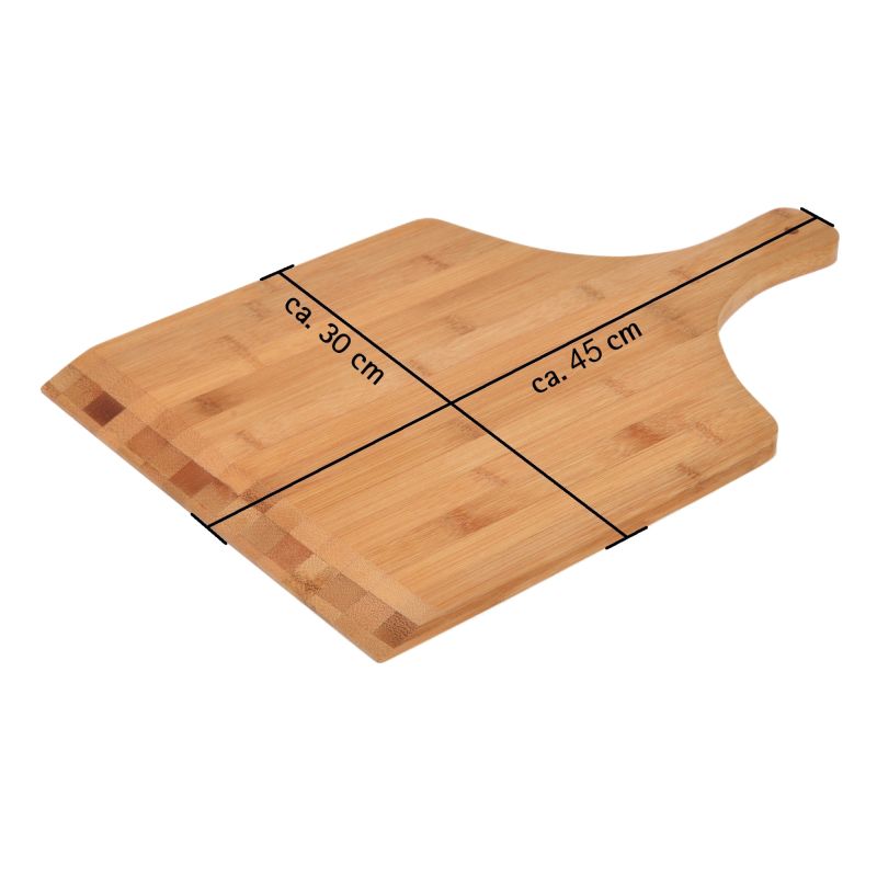 GRÄWE Pizzaheber & Schneidbrett aus Bambus – 45 cm