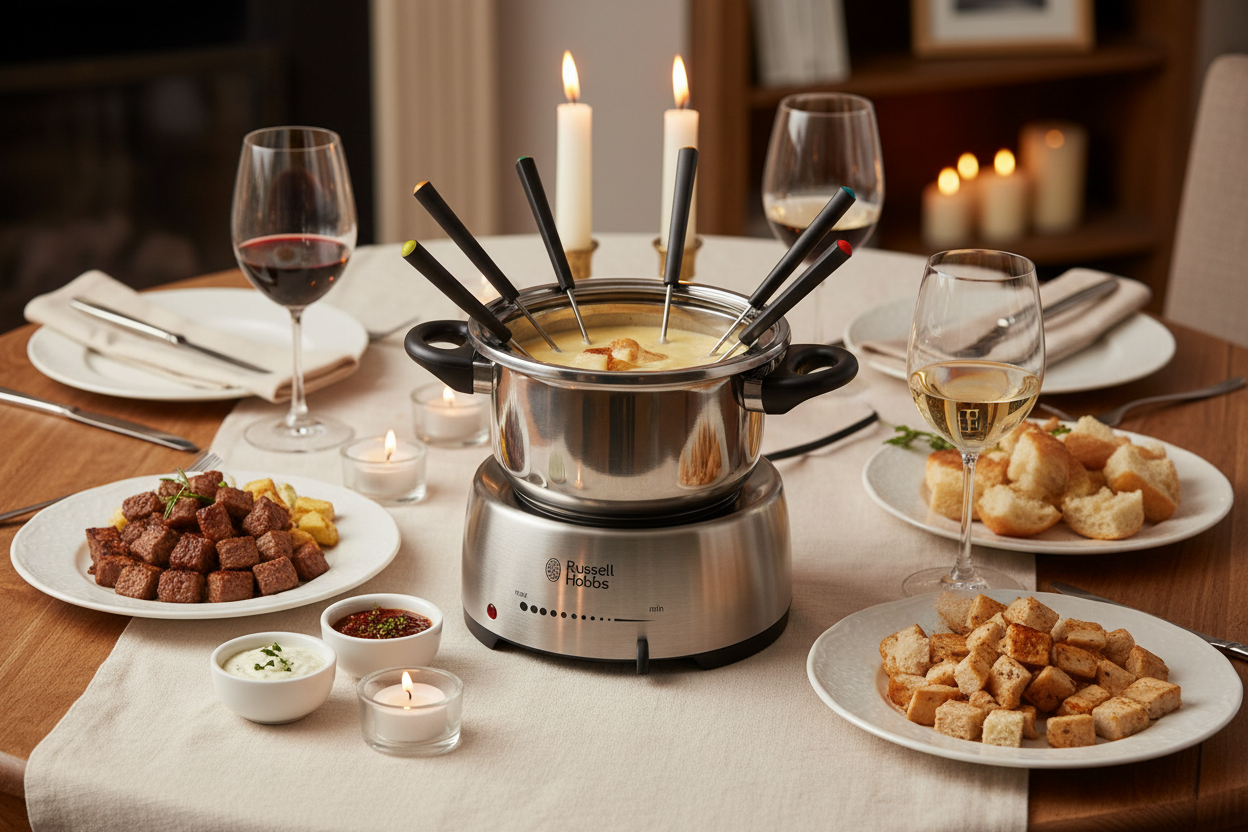 Russell Hobbs Fondue-Set am gedeckten Tisch