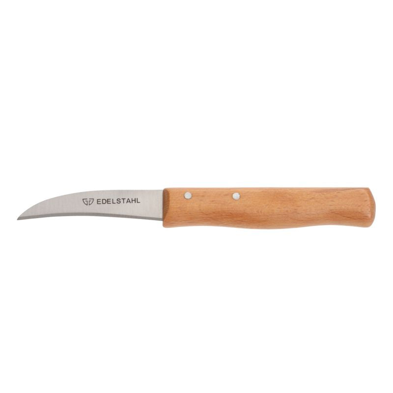 GRÄWE 2er Schälmesser mit Holzgriff – gebogene Klinge