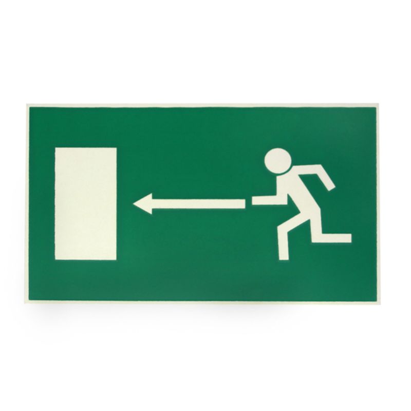 GRÄWE Hinweisschild „Notausgang links“ – Nachleuchtend