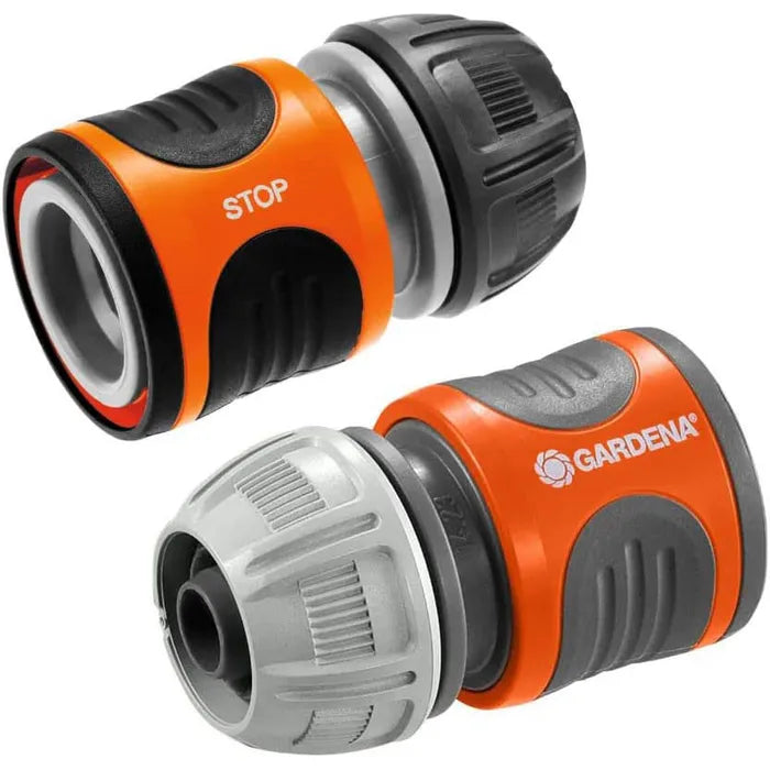 Gardena Schlauchverbinder 18279-20 Wasserstop Set 2-teilig – Steckverbinder 1/2" und 5/8"