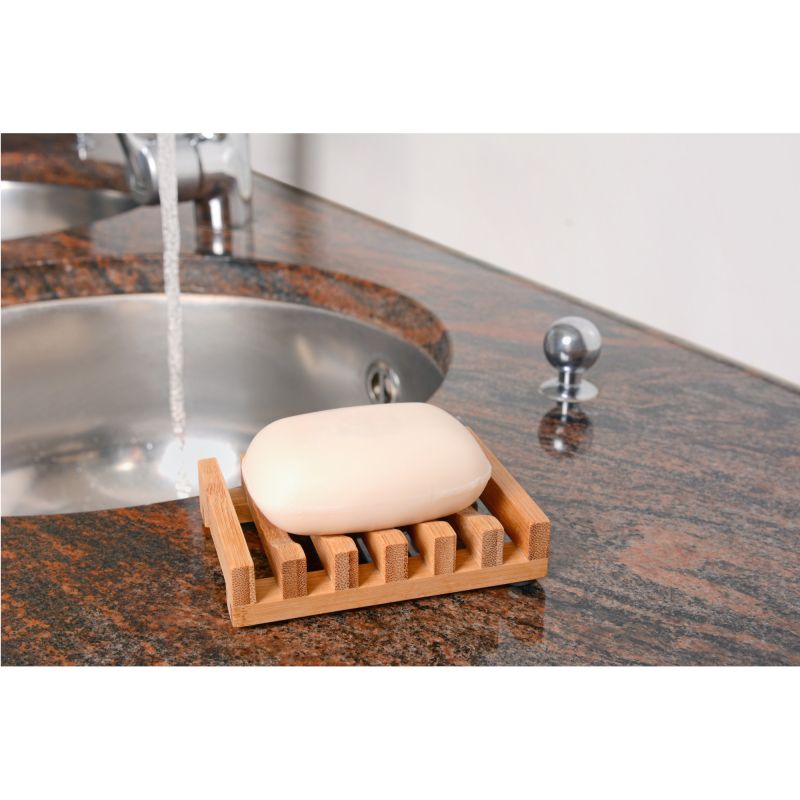 GRÄWE Seifenschale aus Bambus – rechteckig, 11,5 × 8,5 cm