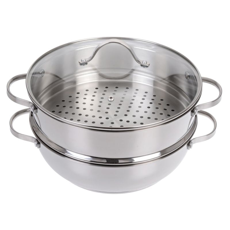 GRÄWE Dampfgarer Servierpfanne 28 cm mit Dampfeinsatz Serie Pro-Line