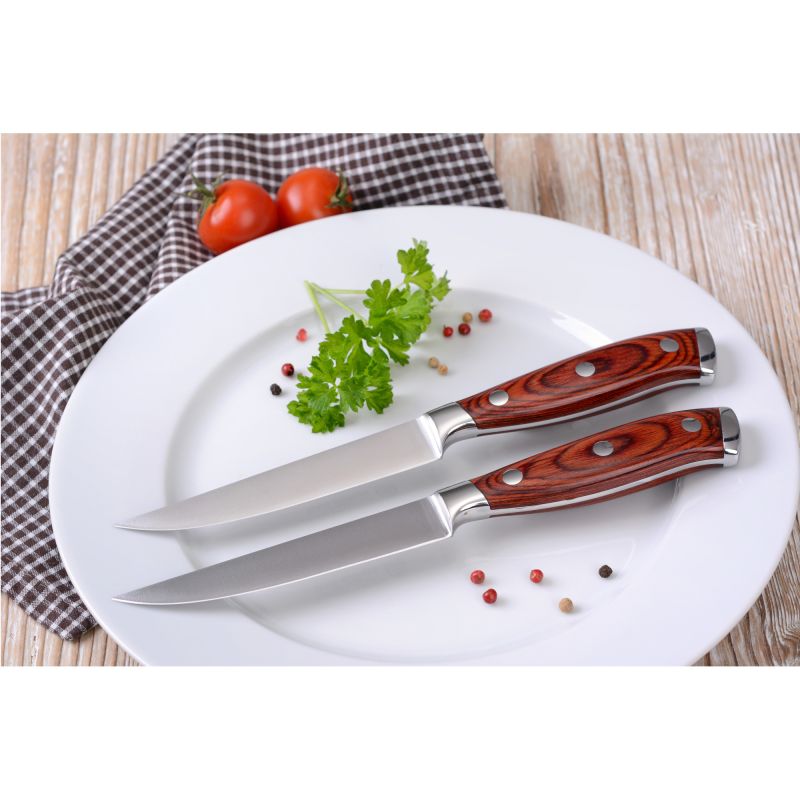 GRÄWE Steakmesser 2er-Set – German Steel Hartholzgriff