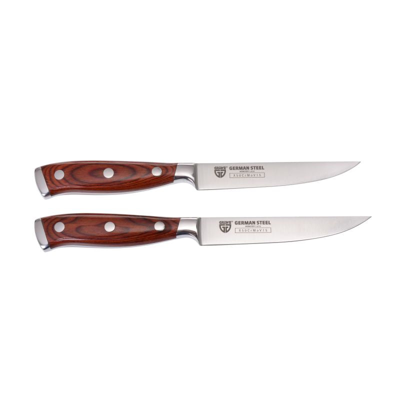 GRÄWE Steakmesser 2er-Set – German Steel Hartholzgriff