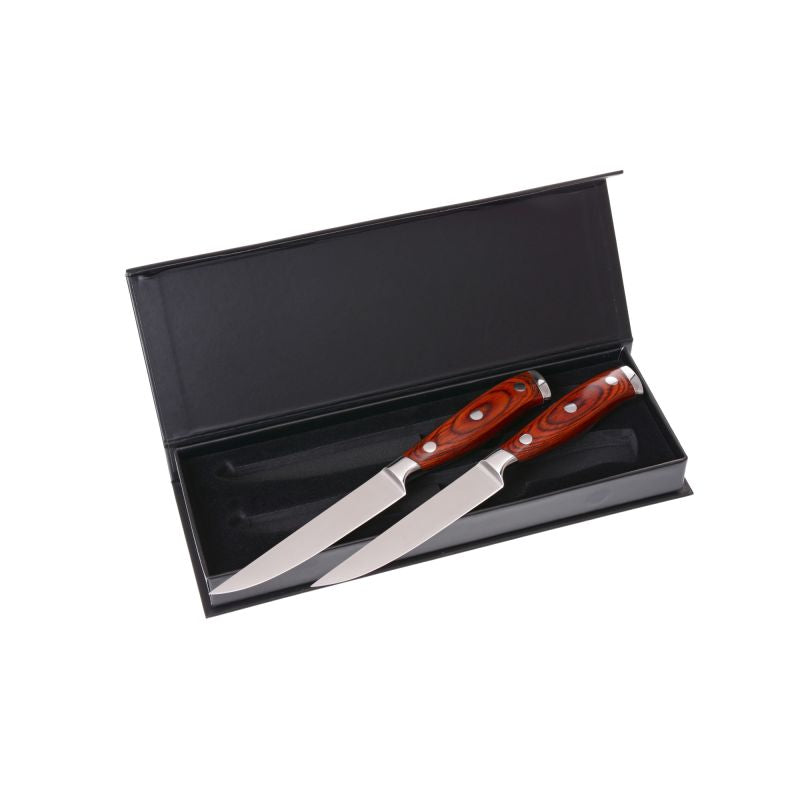 GRÄWE Steakmesser 2er-Set – German Steel Hartholzgriff